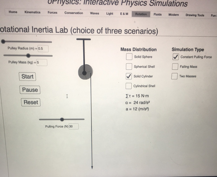 Solved OPhysics! Interactive Physics Simulations Home | Chegg.com