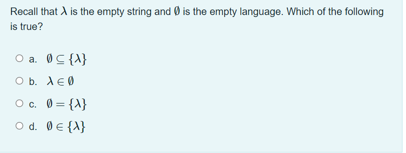 Recall that λ is ﻿the empty string and O? is ﻿the | Chegg.com
