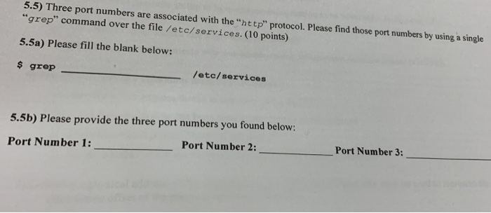 Solved 5.5) Three port numbers are associated with the | Chegg.com