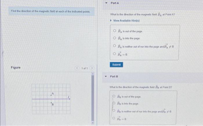 Solved Find the direction of the magnetic field at each of | Chegg.com