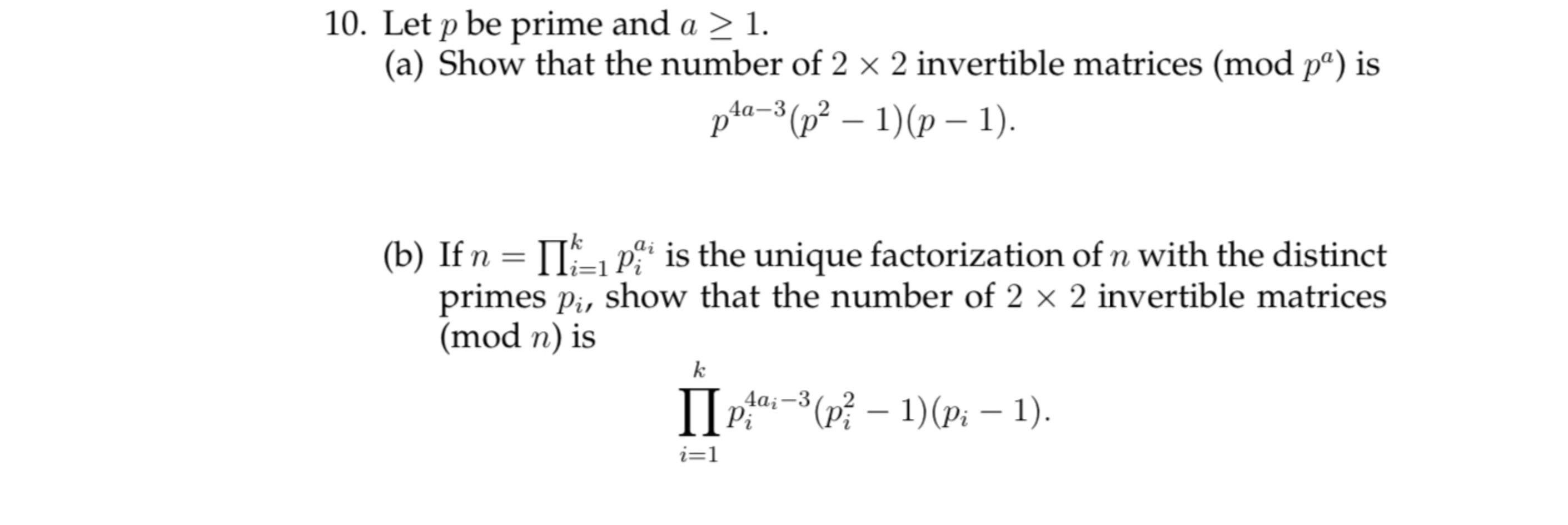 Solved Let P ﻿be Prime And A≥1 A ﻿show That The Number Of