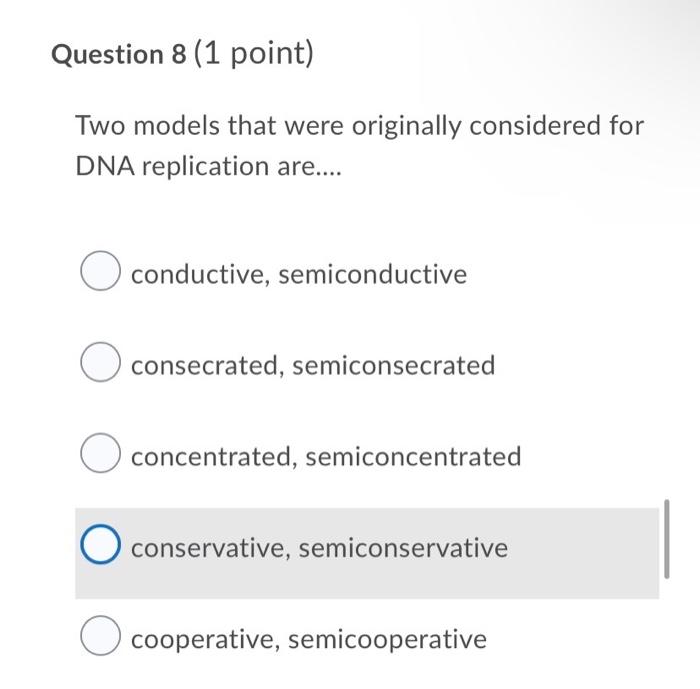 Solved Question 3 (1 point) Which of the following is not