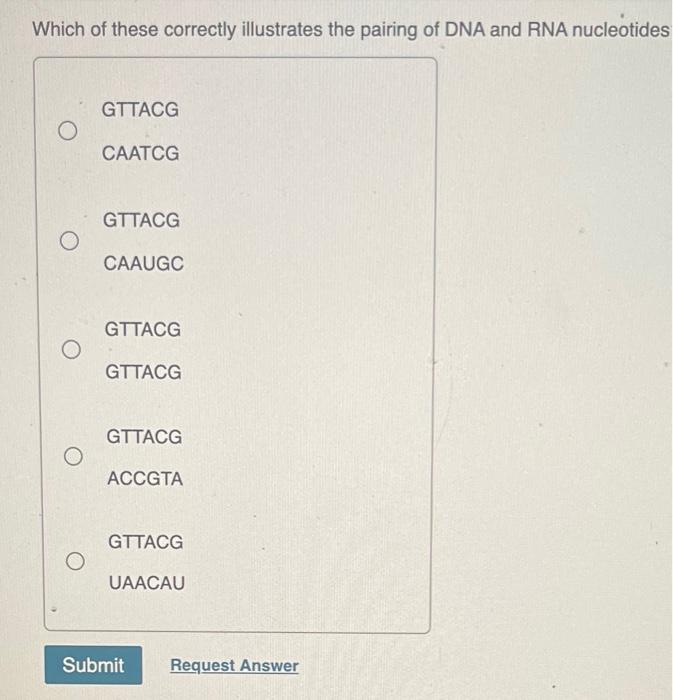 Solved In the diagram below, the gray unit represents RNA