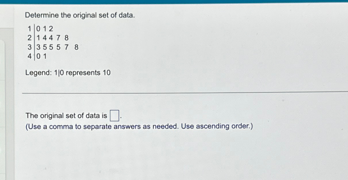 Solved Determine the original set of