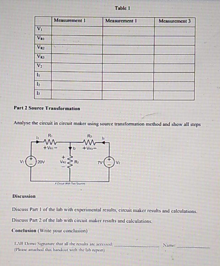 Solved Lab 3 - Superposition and Source Transformation Aim | Chegg.com