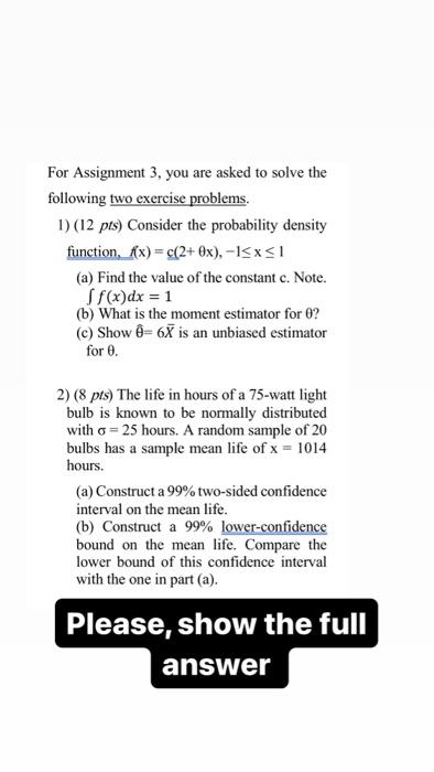 Solved For Assignment 3, you are asked to solve the | Chegg.com