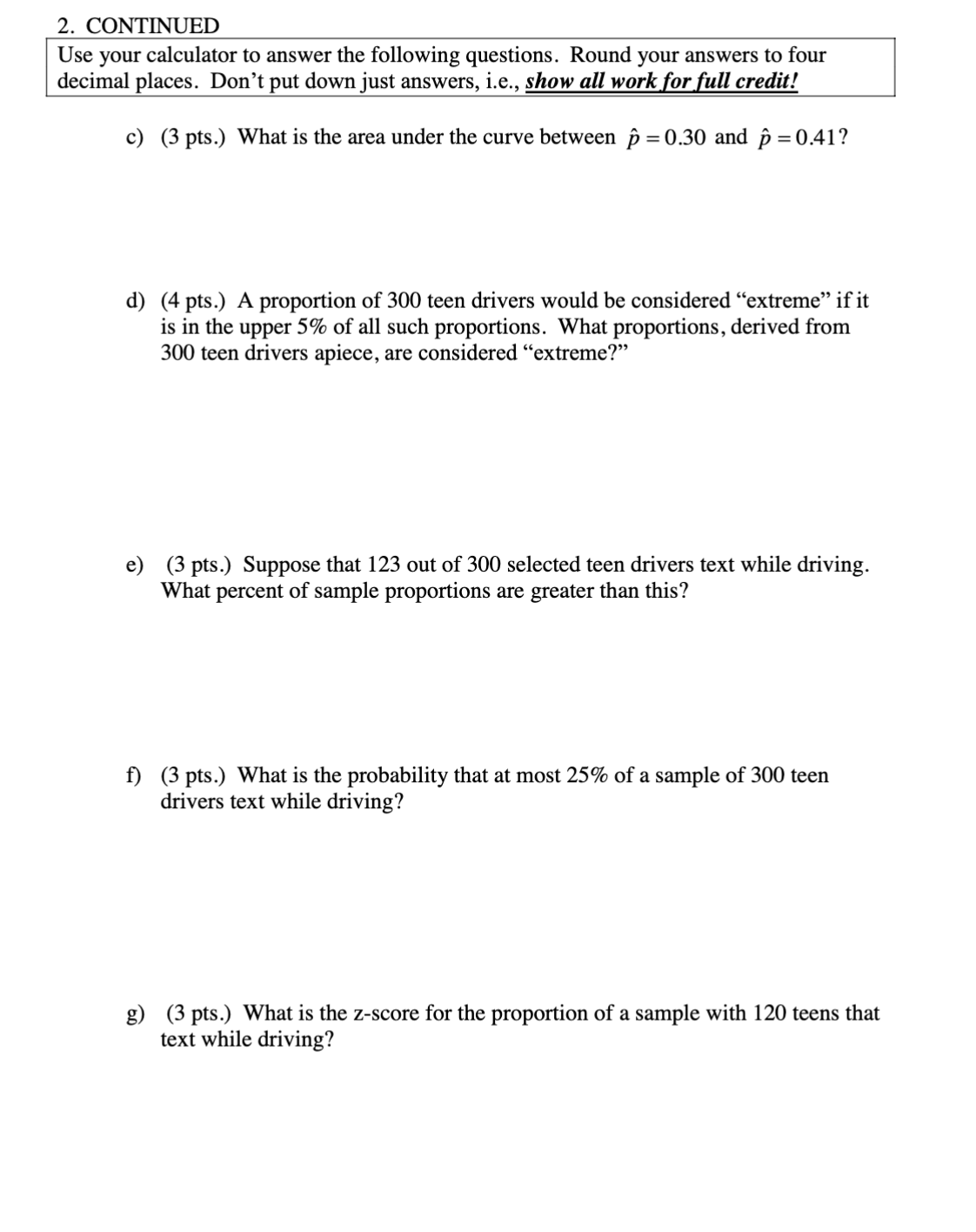 Sample Proportion Question Example Solved (2 pts.) What proportion of sample proportions have | Chegg.com