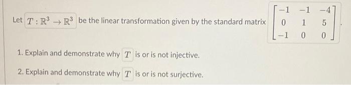 Solved Let be the linear transformation given by the | Chegg.com