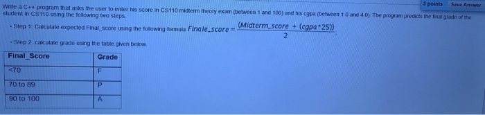 Solved 3 points Sve Answer Write a C++ program that asks the | Chegg.com