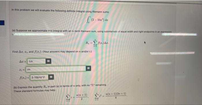 Solved In this problem we will evaluate the following | Chegg.com
