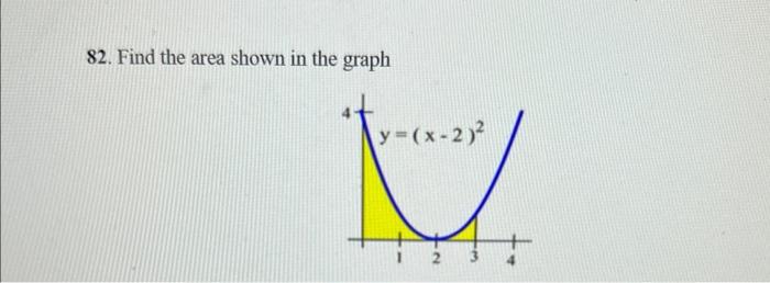 82. Find the area shown in the graph