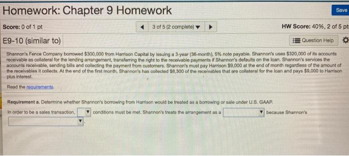Solved Save Homework: Chapter 9 Homework Score: 0 of 1 pt
