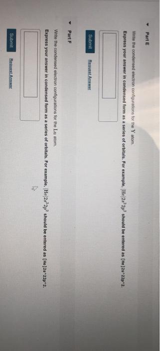 Solved Part A Write the condensed electron configurations | Chegg.com
