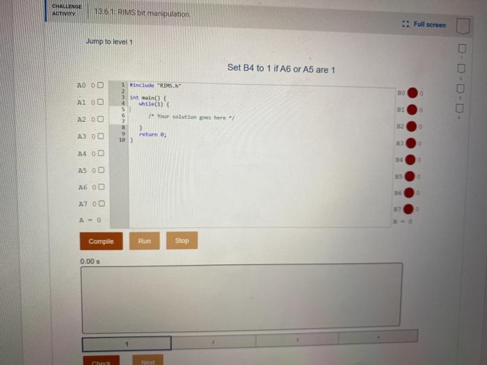 Solved CHALLENGE ACTIVITY 13 6.1 RIMS bit manipulation Full | Chegg.com