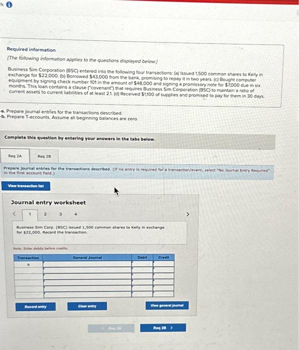 Solved Required Information [The Following Information | Chegg.com