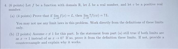 Solved 4. (6 points) Let f be a function with domain R, let | Chegg.com