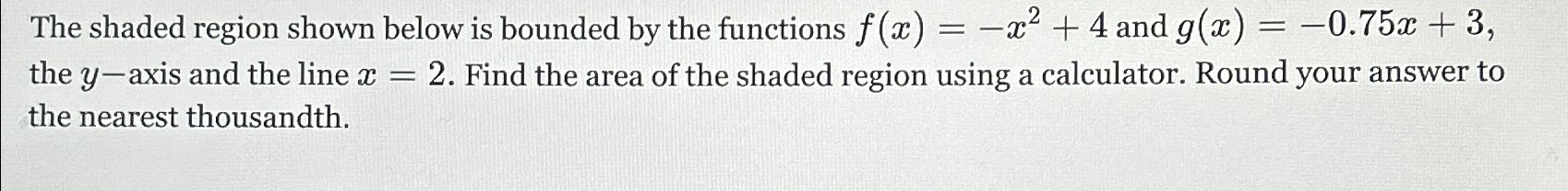 Solved The shaded region shown below is bounded by the | Chegg.com