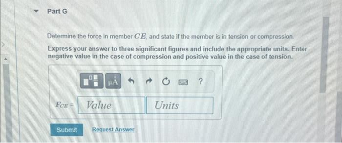 Solved Determine the force in member DE, and state if the | Chegg.com