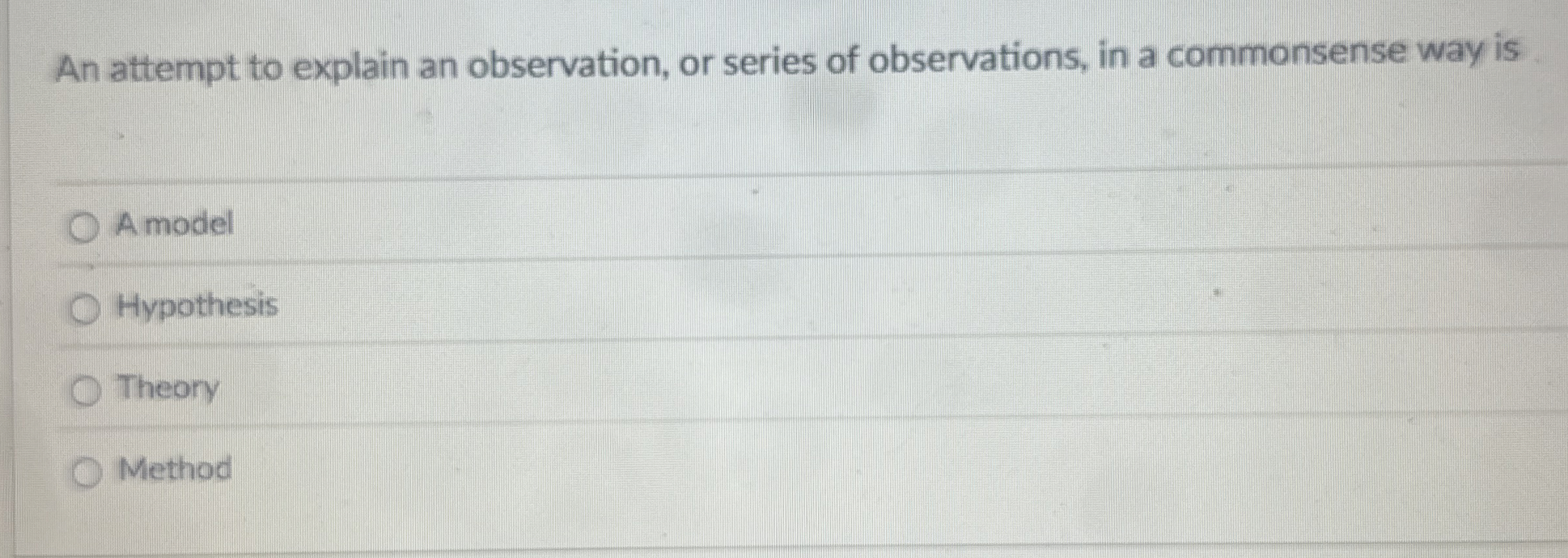 Solved An attempt to explain an observation, or series of | Chegg.com