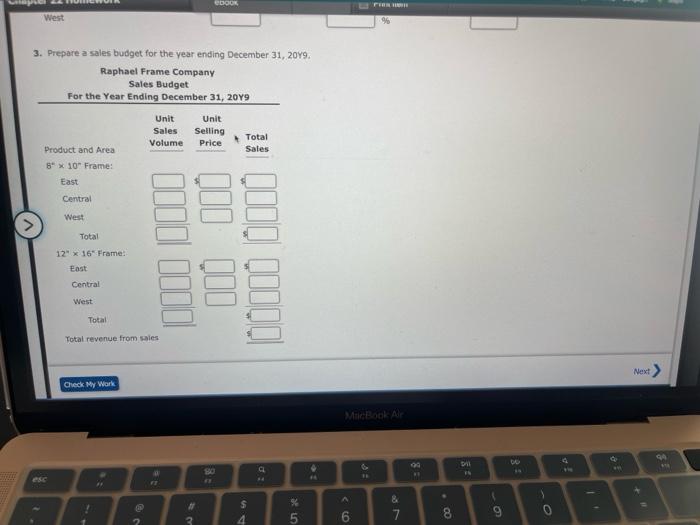 Solved Forecast sales volume and sales budget For 20Y8, | Chegg.com