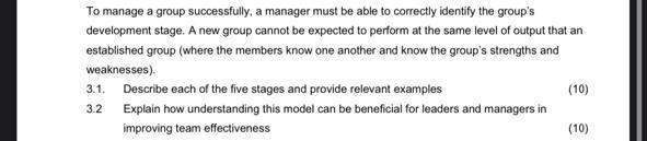 Solved To manage a group successfully, a manager must be | Chegg.com
