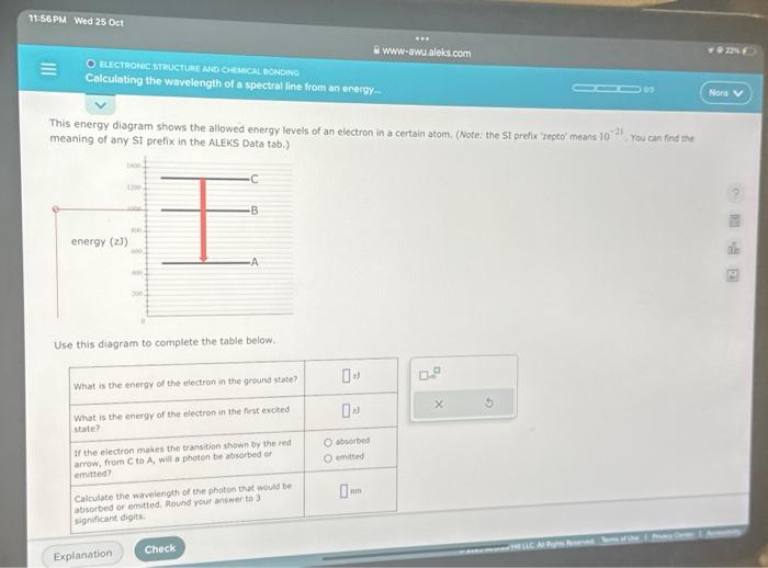 Solved This energy diagram shows the allowed energy levels | Chegg.com