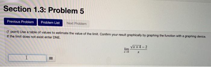 Solved Section 1.3: Problem 5 Previous Problem Problem List | Chegg.com