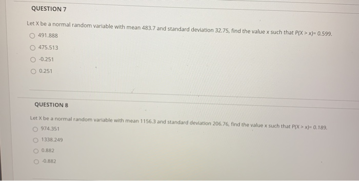 Solved QUESTION 1 Let X be a normal random variable with | Chegg.com