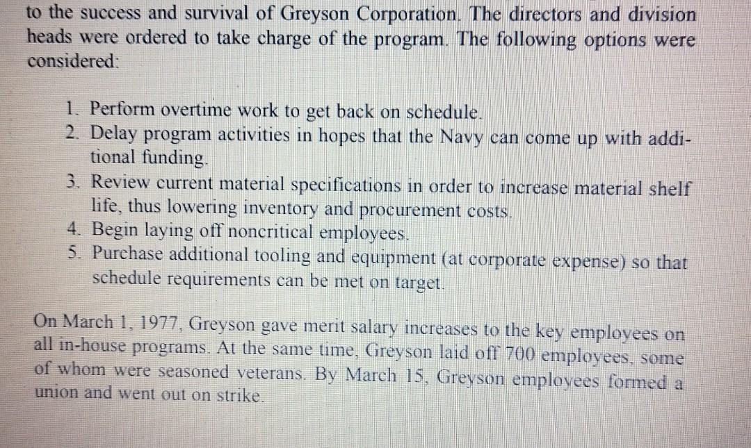 greyson corporation case study solved