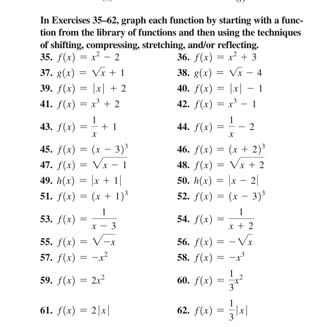 Solved In Exercises 35-62, ﻿graph each function by starting | Chegg.com
