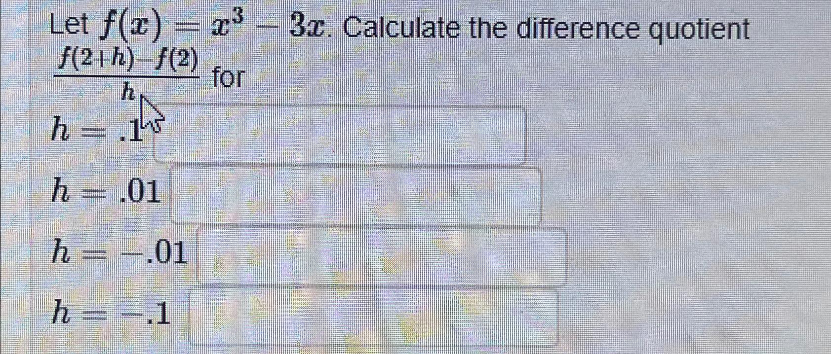 Solved Let F X X3 3x ﻿calculate The Difference