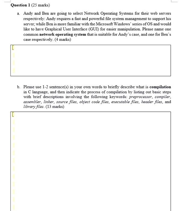 Solved Question 1 ( 25 marks) a. Andy and Ben are going to | Chegg.com