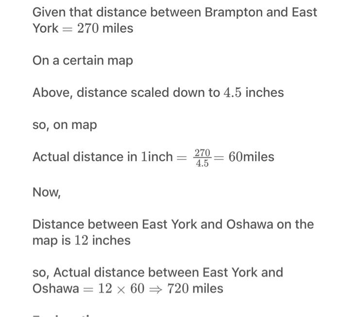 Solved Given That Distance Between Brampton And Eas York Chegg Com   Image