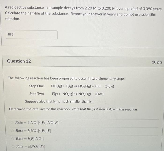 Solved Calculate The Activation Energy For A Reaction From | Chegg.com