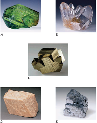 Solved: Referring to the accompanying photos of five minerals ...