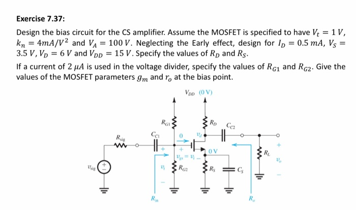Solved Design the bias circuit for the CS amplifier. Assume | Chegg.com