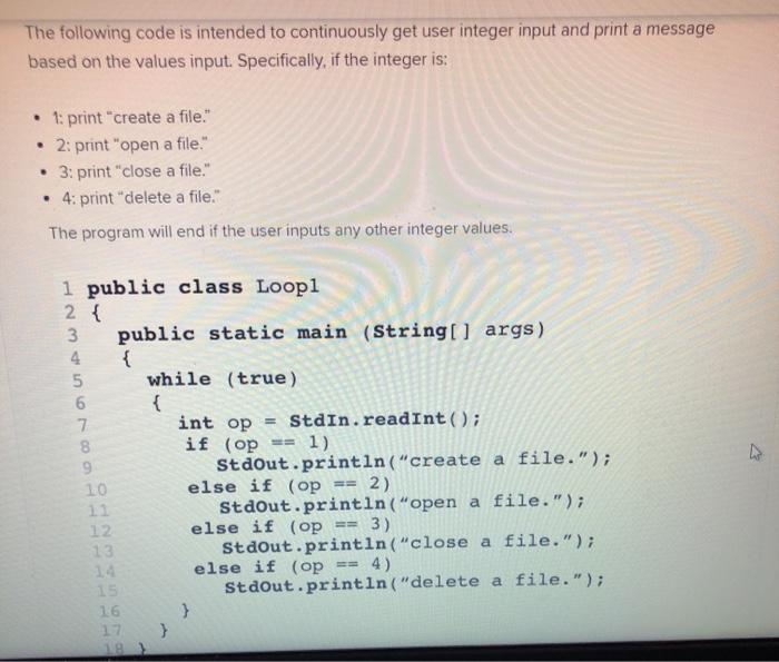 Solved The following code is intended to continuously get | Chegg.com