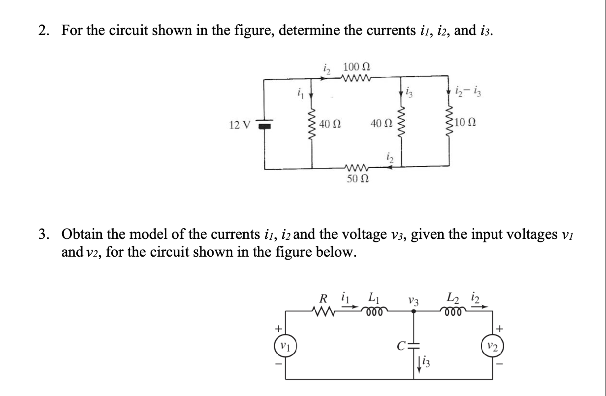 Solved (Solve both 2 ﻿and 3)For the circuit shown in the | Chegg.com