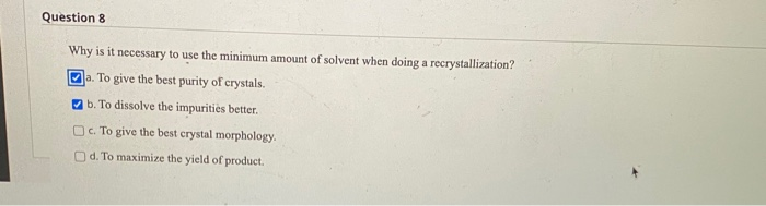 Solved Question 8 Why is it necessary to use the minimum | Chegg.com