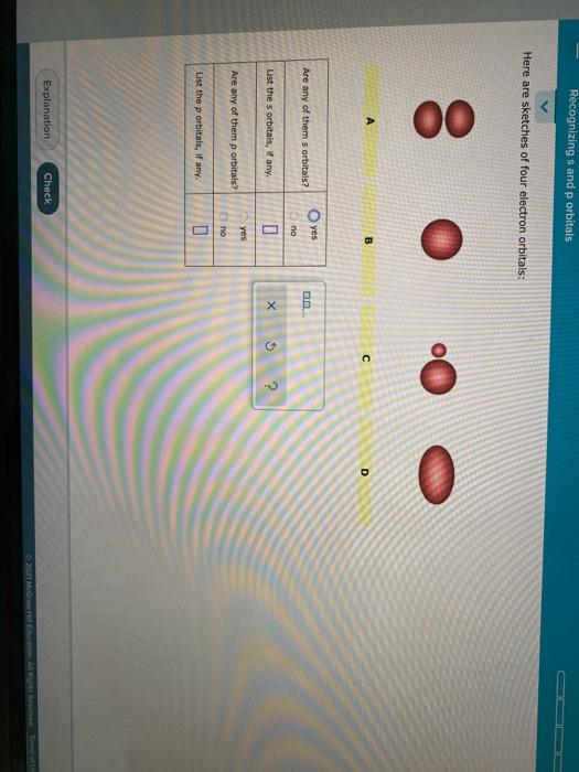 Solved Recognizing s and p orbitals Here are sketches of | Chegg.com