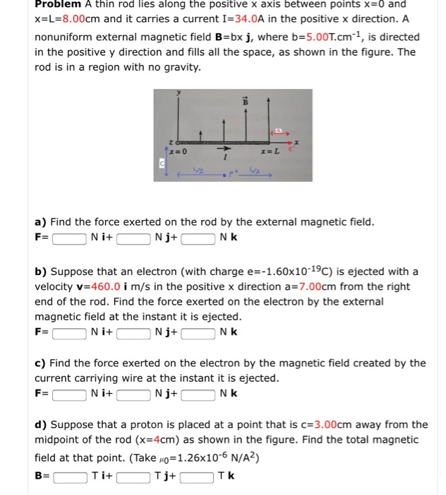 Solved Problem A Thin Rod Lies Along The Positive X Axis Chegg Com