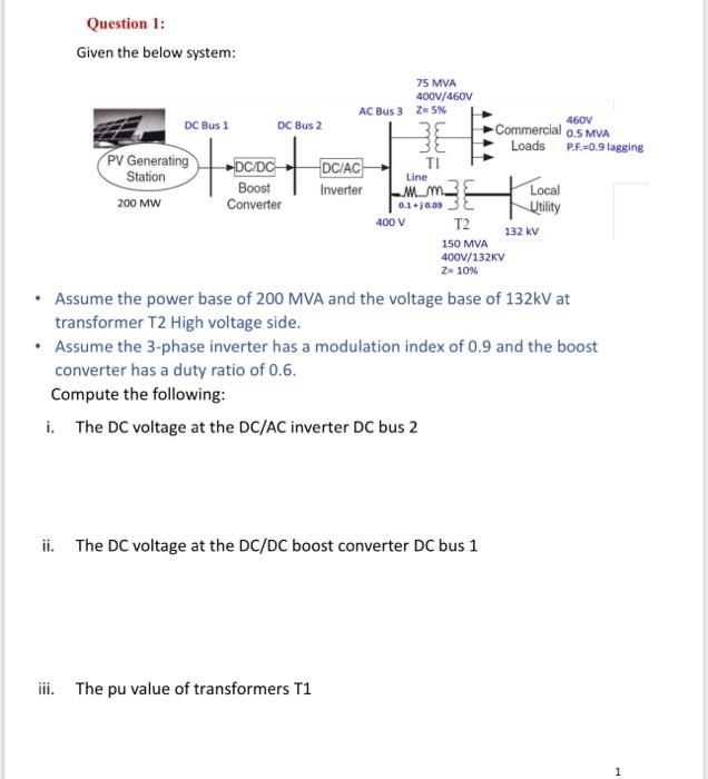 Solved Question 1: Given The Below System: - Assume The | Chegg.com