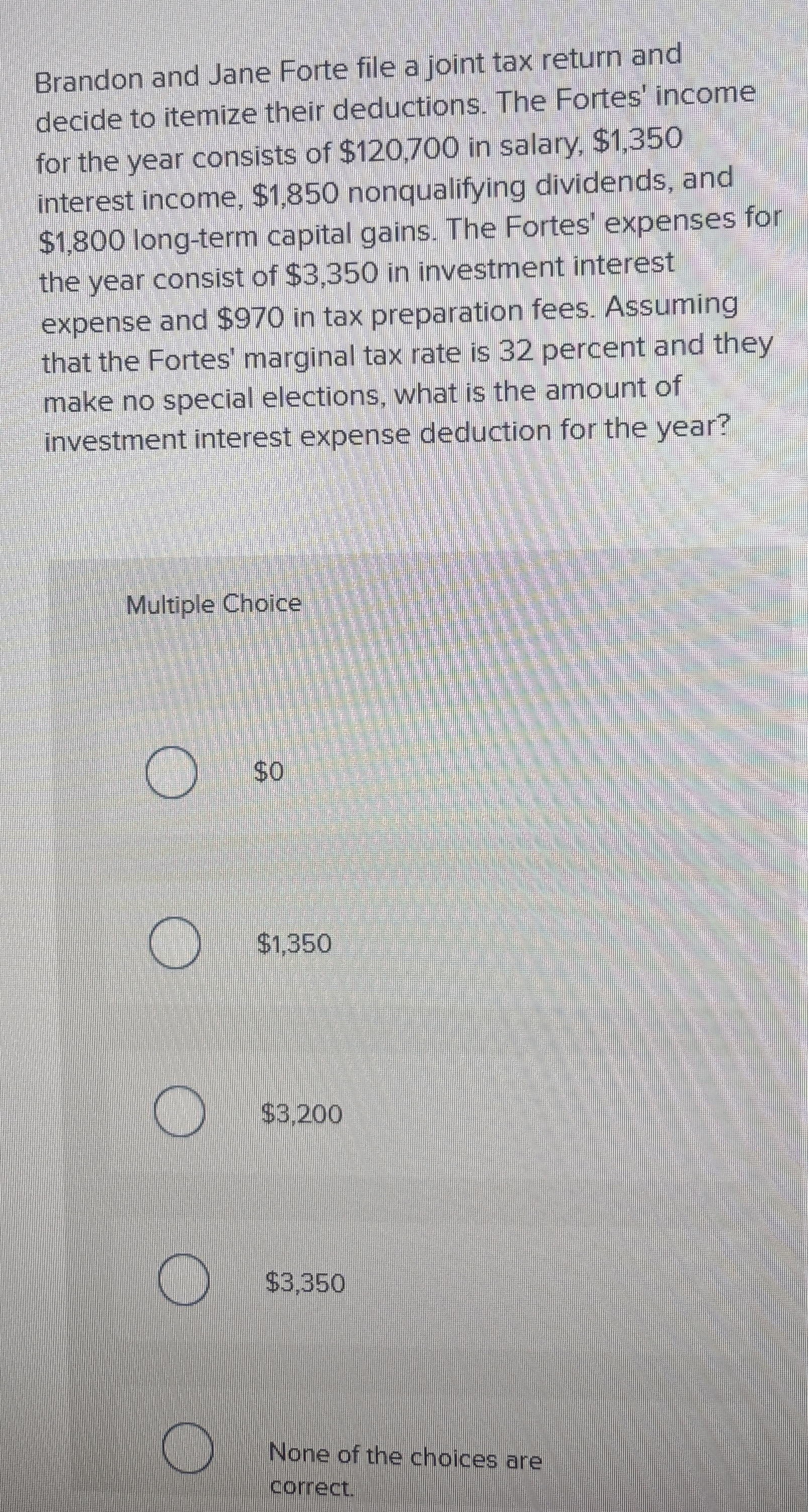 Solved Brandon and Jane Forte file a joint tax return and | Chegg.com