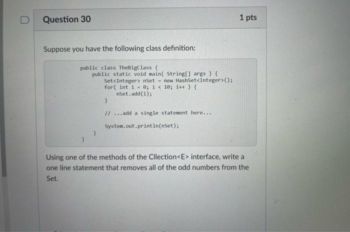Solved Question 30 1 pts Suppose you have the following | Chegg.com