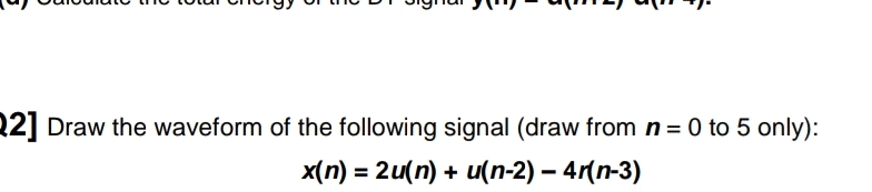Solved 22] ﻿Draw the waveform of the following signal (draw | Chegg.com