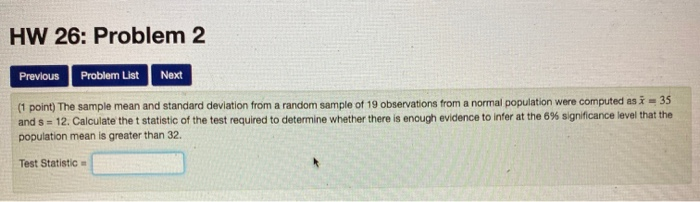 Solved HW 26: Problem 2 Previous Problem List Next (1 point) | Chegg.com