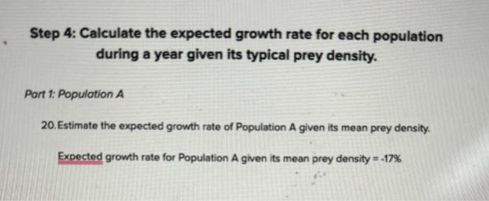 Solved Part 1: Population A 20. Estimate The Expected Growth | Chegg.com