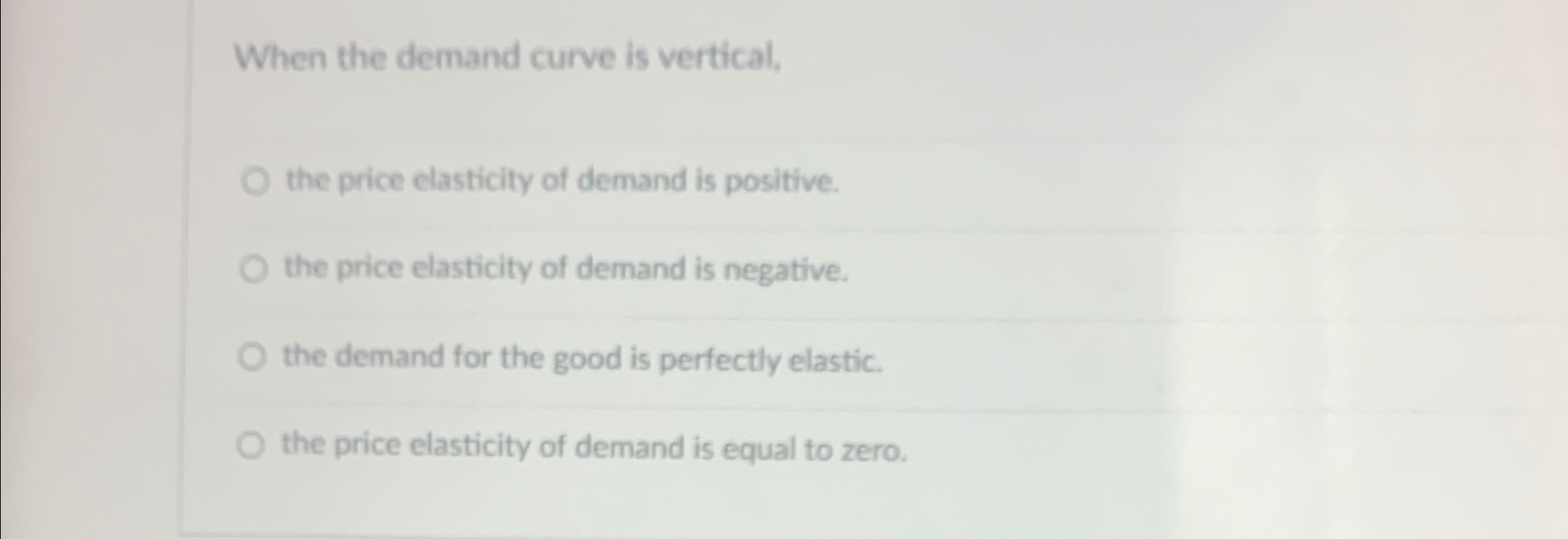 price elasticity of vertical demand curve