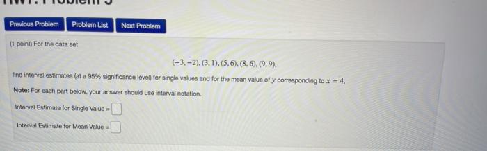 Solved Problem List Next Problem Previous Problem 1 point) | Chegg.com