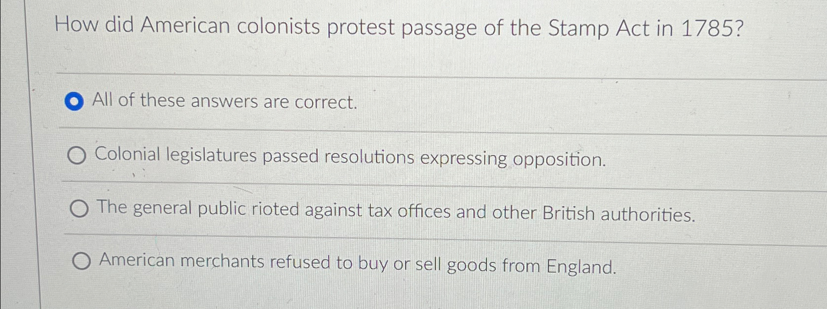 what was the colonists response to the passage of the stamp act
